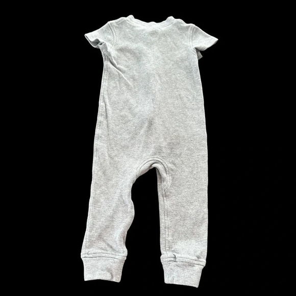 Owlivia Baby Size 12-18 months Gray Organic Cotton Zip Up One Piece Sleeper Grey - Picture 2 of 3
